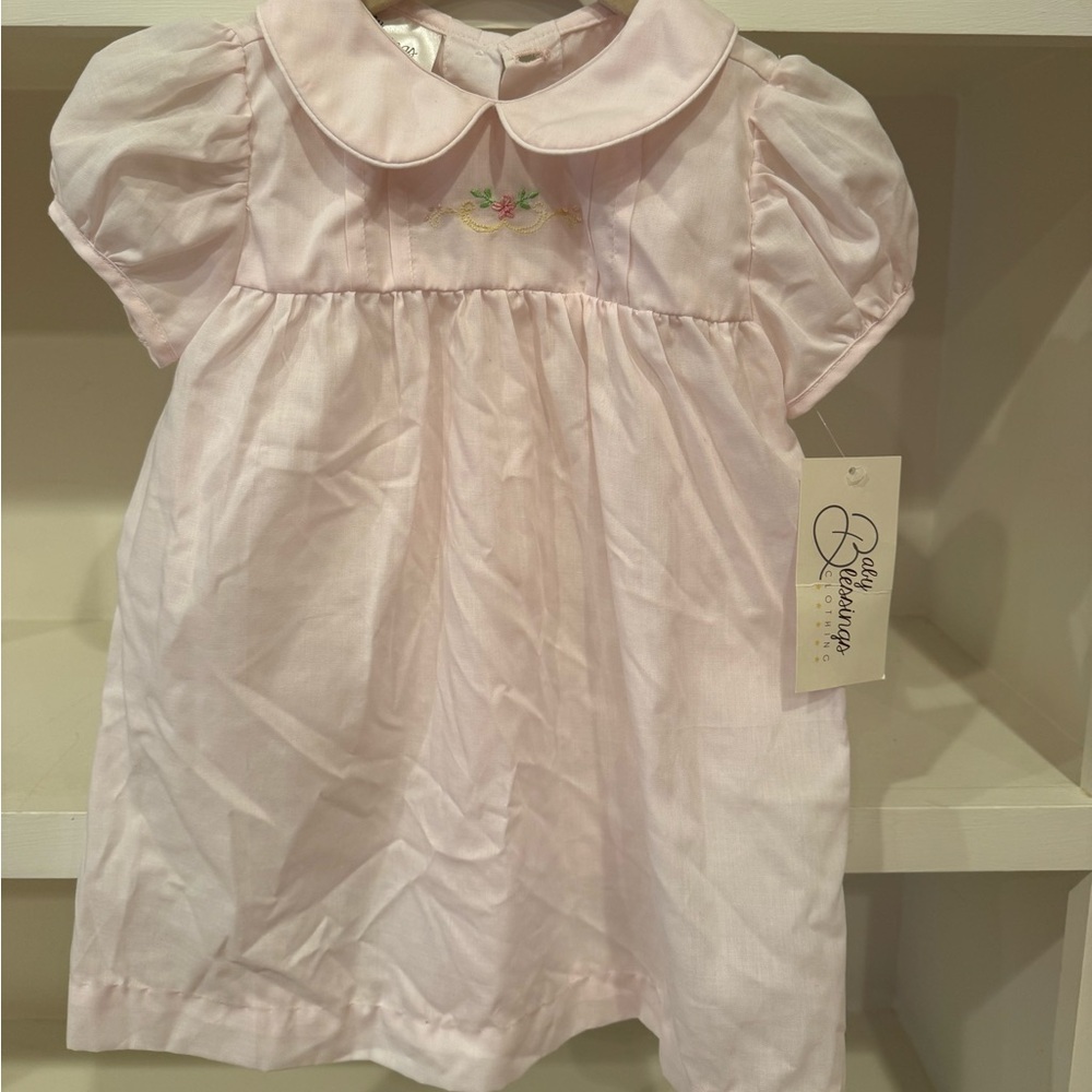 Pink Baby Dress with Embroidery